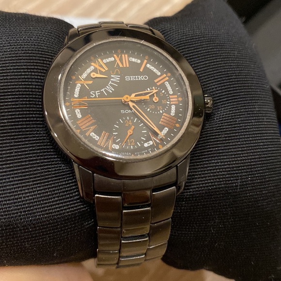 SEIKO ANALOGUE QUARTZ Japan Mechanical automatic watch LADY rose gold black - Picture 8 of 10